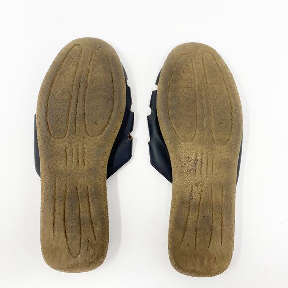 Le Donne Black Slip On Slide Sandals - Picture 7 of 8